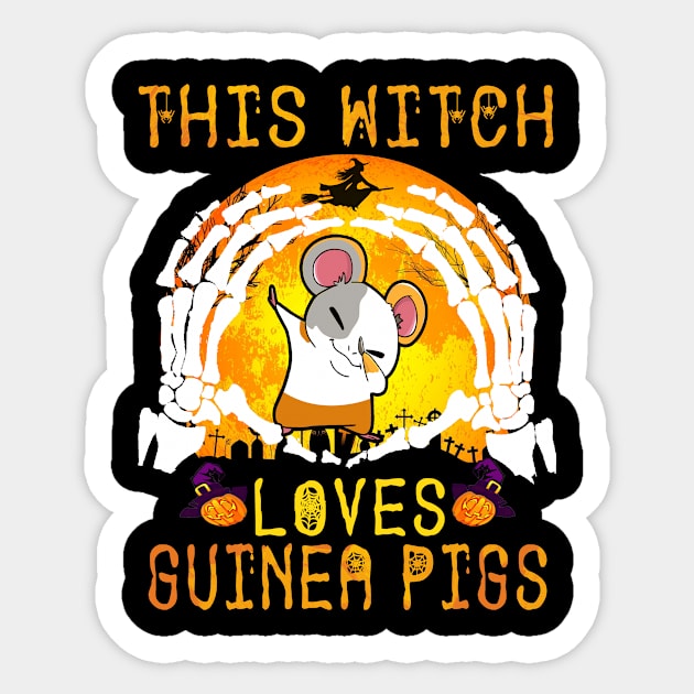 This Witch Loves Guinea Pigs Halloween (117) Sticker by Ravens